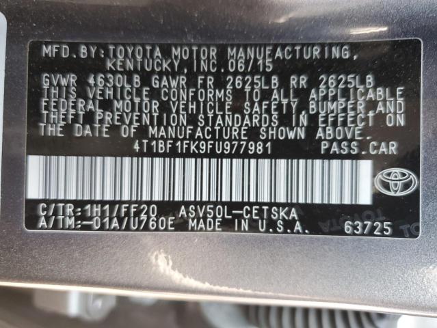 VIN 4T1BF1FK9FU977981 2015 Toyota Camry, LE no.13