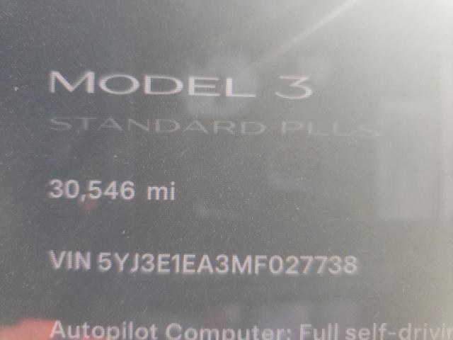 VIN 5YJ3E1EA3MF027738 2021 Tesla MODEL 3 no.9