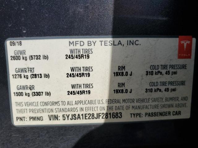 2018 TESLA MODEL S - 5YJSA1E28JF281683