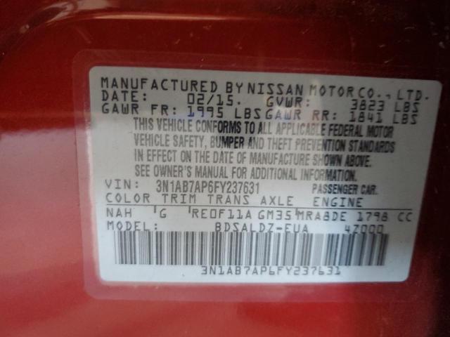 2015 NISSAN SENTRA S - 3N1AB7AP6FY237631