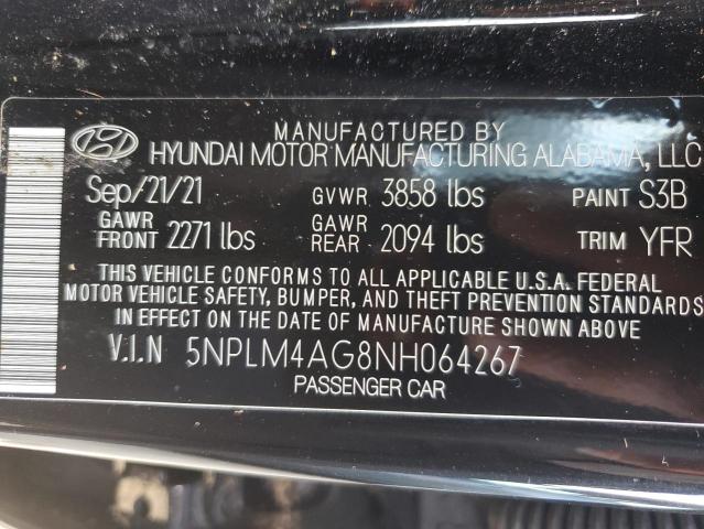 VIN 5NPLM4AG8NH064267 2022 Hyundai Elantra, Sel no.13