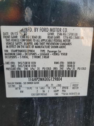 VIN 1FAHP2MK0EG129804 2014 Ford Taurus, Police Inte... no.13