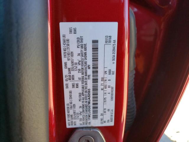 2021 FORD ESCAPE SE - 1FMCU0G67MUA50593