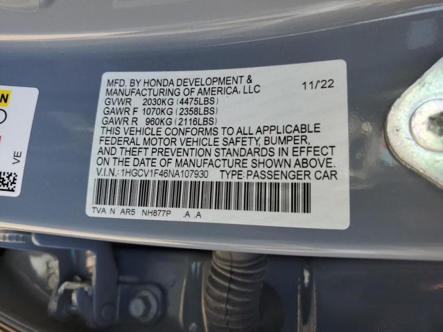 2022 HONDA ACCORD SPO - 1HGCV1F46NA107930