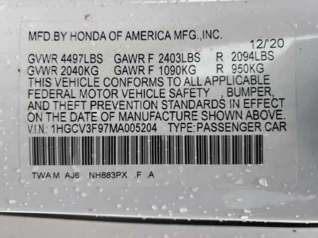 2021 HONDA ACCORD TOU - 1HGCV3F97MA005204