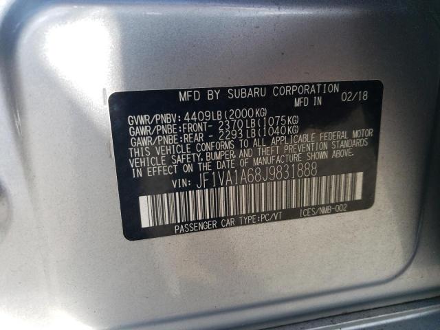2018 SUBARU WRX - JF1VA1A68J9831888