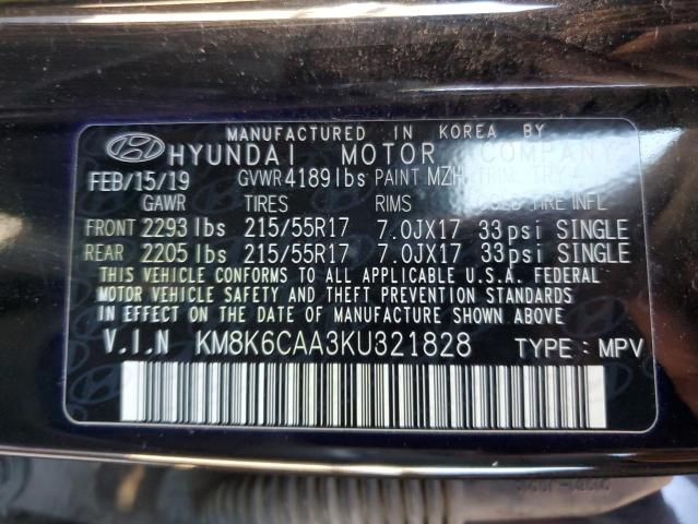 2019 HYUNDAI KONA SEL - KM8K6CAA3KU321828