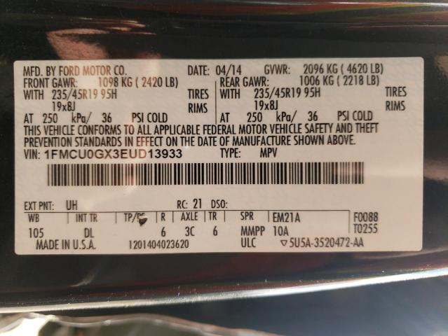 VIN 1FMCU0GX3EUD13933 2014 FORD ESCAPE no.13