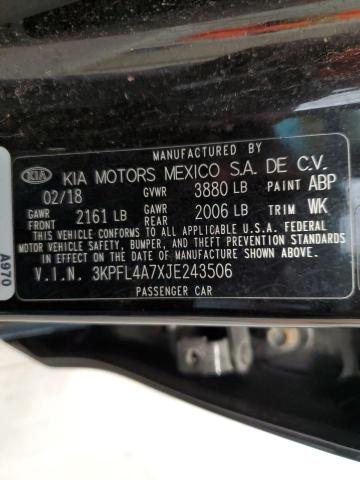 VIN 3KPFL4A7XJE243506 2018 KIA Forte, LX no.12