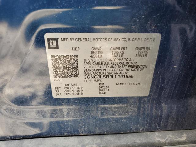 VIN 3GNCJLSB9LL191555 2020 CHEVROLET TRAX no.12