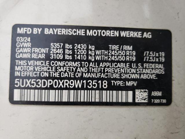 VIN 5UX53DP0XR9W13518 2024 BMW X3, Xdrive30I no.13