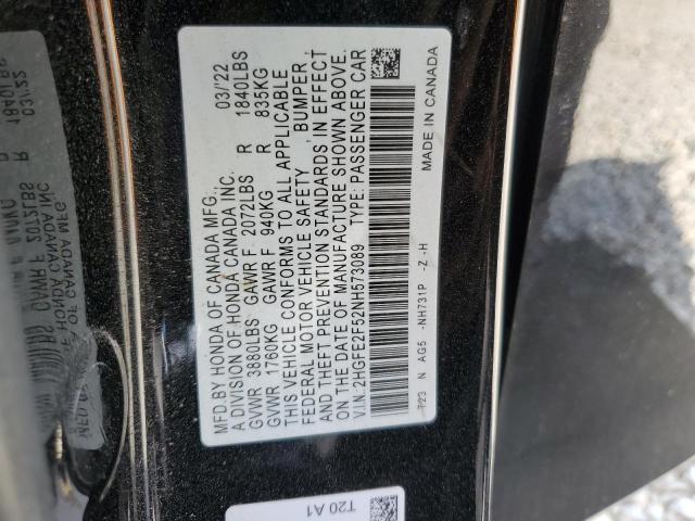 2022 HONDA CIVIC SPOR - 2HGFE2F52NH573089