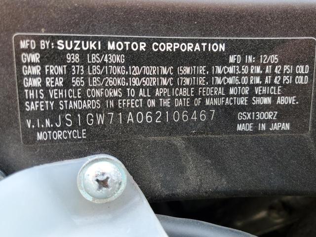 2006 SUZUKI GSX1300 R JS1GW71A062106467  71646034