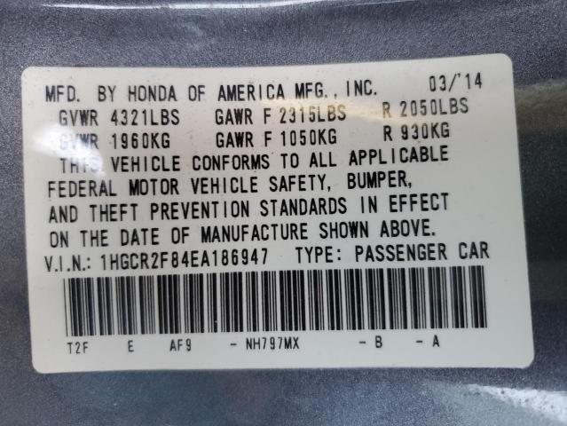 2014 HONDA ACCORD EXL 1HGCR2F84EA186947  70094224