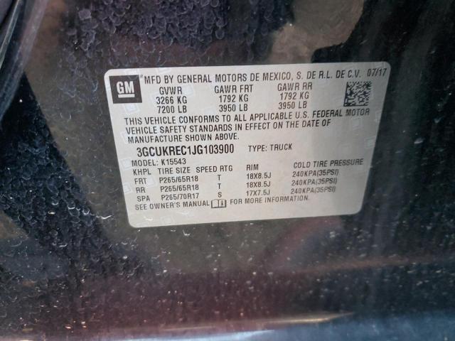 2018 CHEVROLET SILVERADO - 3GCUKREC1JG103900