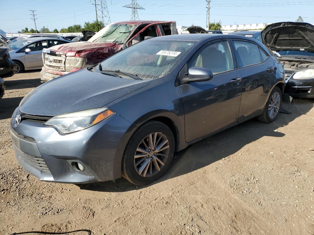 TOYOTA COROLLA L 2014 gray  gas 5YFBURHE1EP032633 photo #1