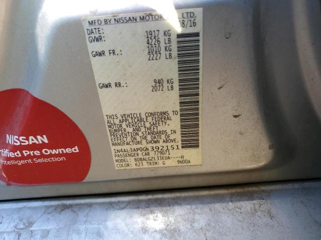 2016 NISSAN ALTIMA 2.5 - 1N4AL3AP0GN392151