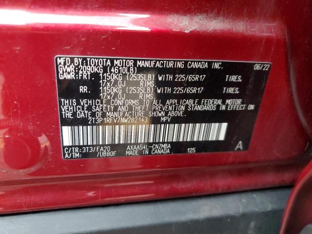 VIN 2T3P1RFV7NW282143 2022 TOYOTA RAV4 no.13