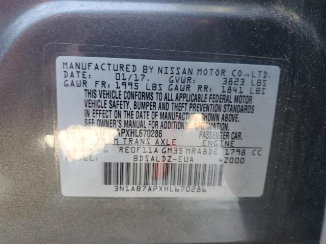 2017 NISSAN SENTRA S - 3N1AB7APXHL670286