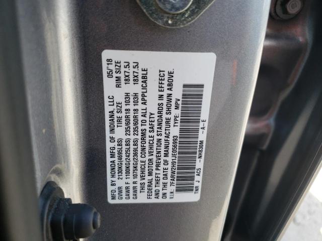 2018 HONDA CR-V TOURI - 7FARW2H91JE056993