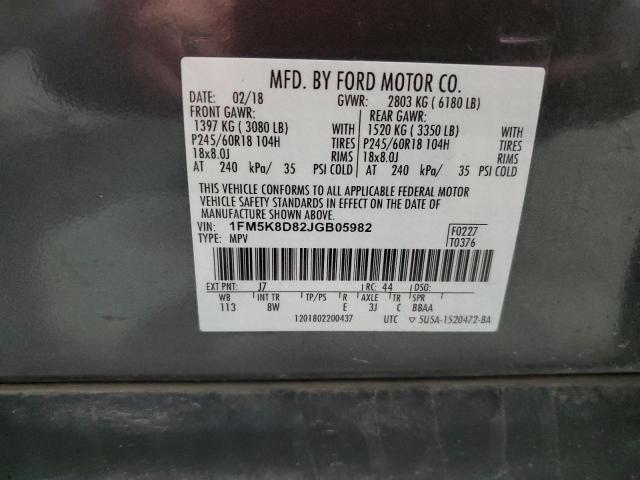 VIN 1FM5K8D82JGB05982 2018 Ford Explorer, Xlt no.13