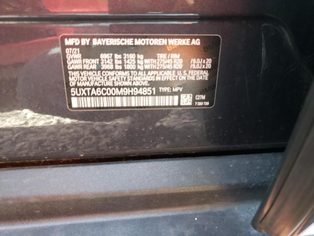 2021 BMW X5 XDRIVE4 - 5UXTA6C00M9H94851