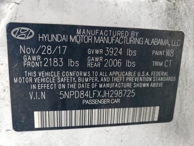 VIN 5NPD84LFXJH298725 2018 Hyundai Elantra, Sel no.12