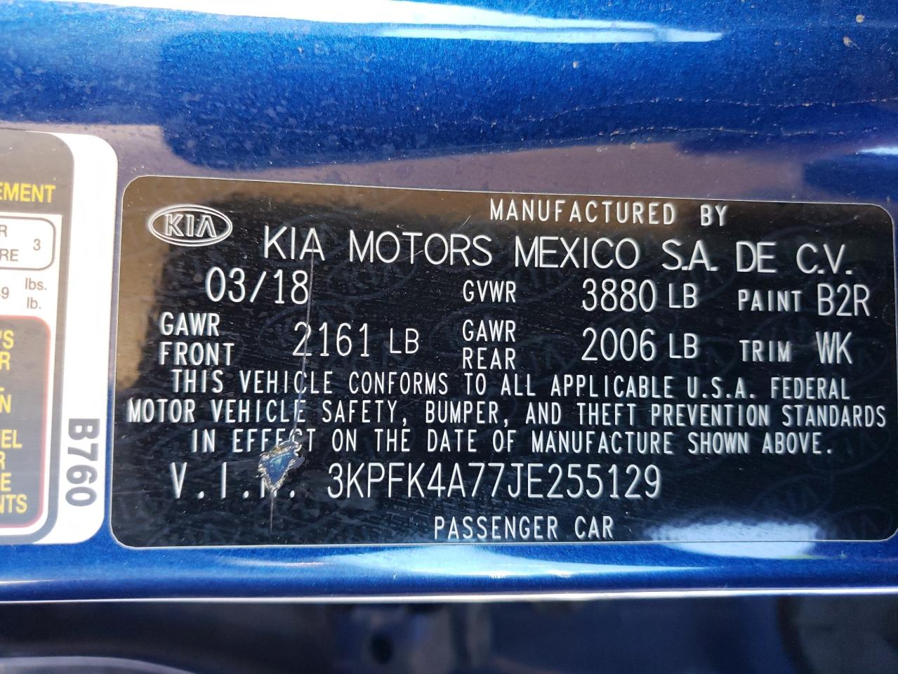 Lot #2924186102 2018 KIA FORTE LX