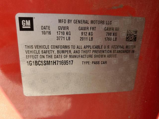 2017 CHEVROLET CRUZE LS - 1G1BC5SM1H7169517