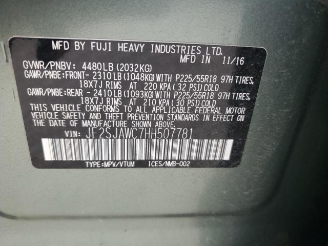 2017 SUBARU FORESTER 2 - JF2SJAWC7HH507781
