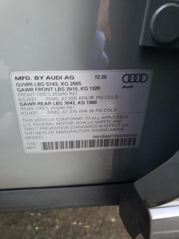 VIN WA1B4AFY0M2038350 2021 Audi SQ5, Premium Plus no.12