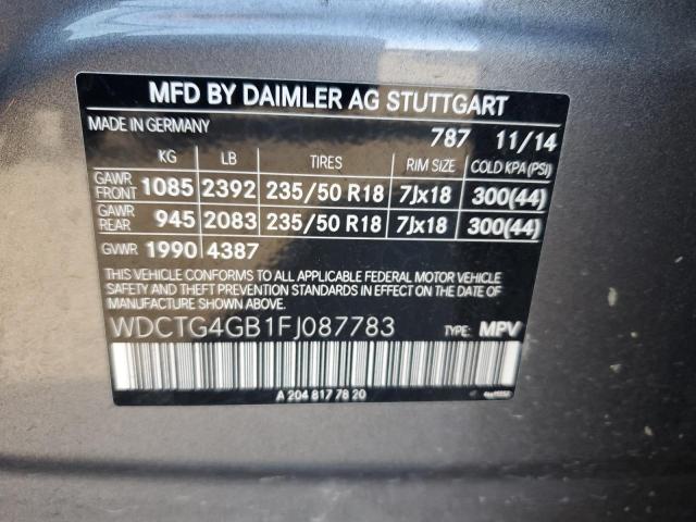 VIN WDCTG4GB1FJ087783 2015 Mercedes-Benz GLA-Class,... no.13