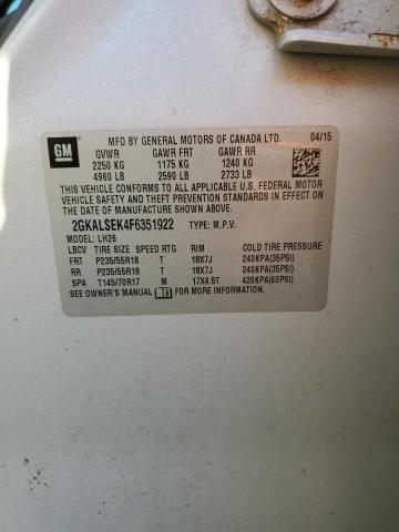 2015 GMC TERRAIN SL - 2GKALSEK4F6351922