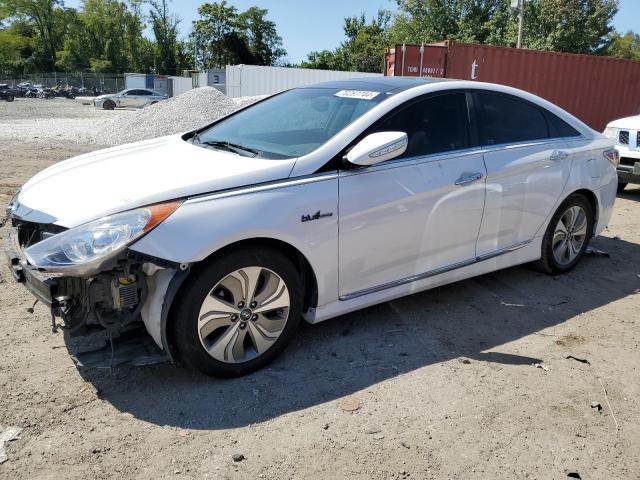 HYUNDAI SONATA HYB 2014 white sedan 4d hybrid engine KMHEC4A40EA106905 photo #1