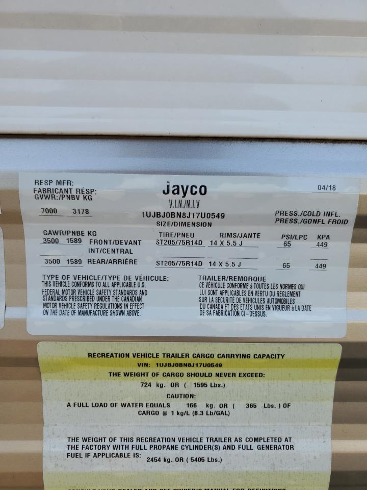 Lot #2969090351 2018 JAYCO JAY FLIGHT