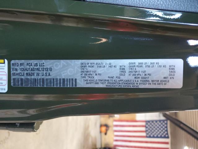 2022 JEEP GLADIATOR 1C6HJTAG1NL121310