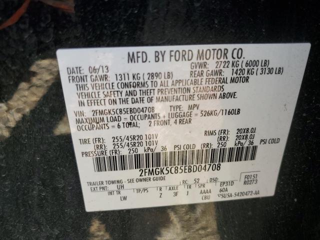 VIN 2FMGK5C85EBD04708 2014 Ford Flex, Sel no.13