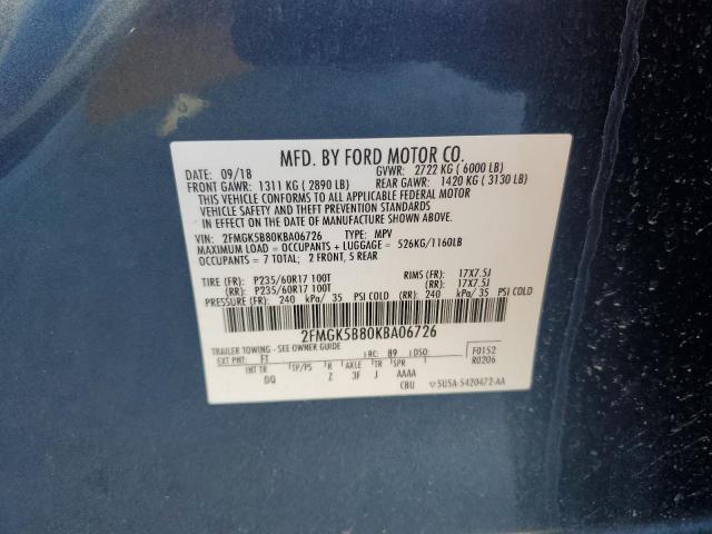 2019 FORD FLEX SE - 2FMGK5B80KBA06726