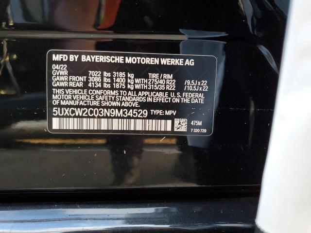 VIN 5UXCW2C03N9M34529 2022 BMW X7 no.14