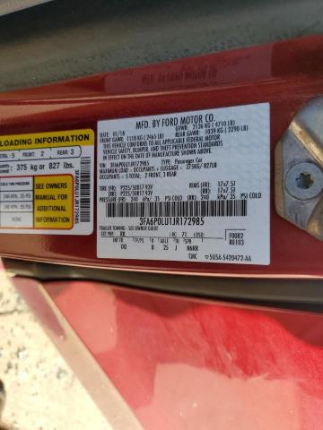 VIN 3FA6P0LU1JR172985 2018 Ford Fusion, Se Hybrid no.12