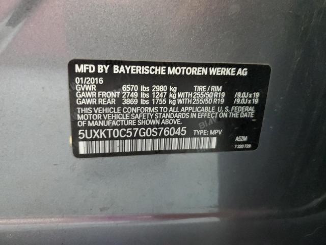 VIN 5UXKT0C57G0S76045 2016 BMW X5, Xdr40E no.13