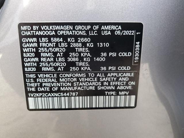 2022 VOLKSWAGEN ATLAS SE - 1V2KP2CAXNC544787