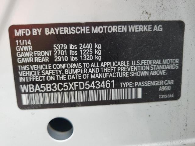 VIN WBA5B3C5XFD543461 2015 BMW 5 Series, 535 XI no.12