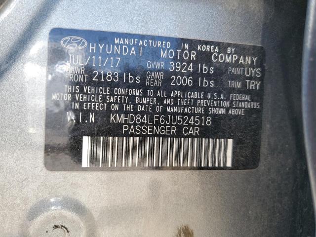 2018 HYUNDAI ELANTRA SE - KMHD84LF6JU524518