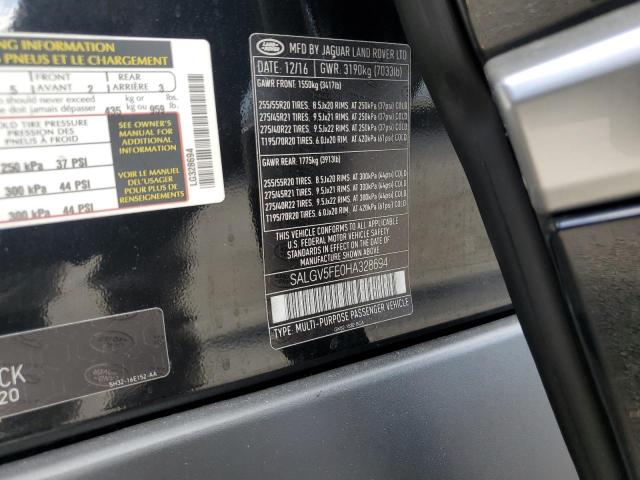 2017 LAND ROVER RANGE ROVE - SALGV5FE0HA328694