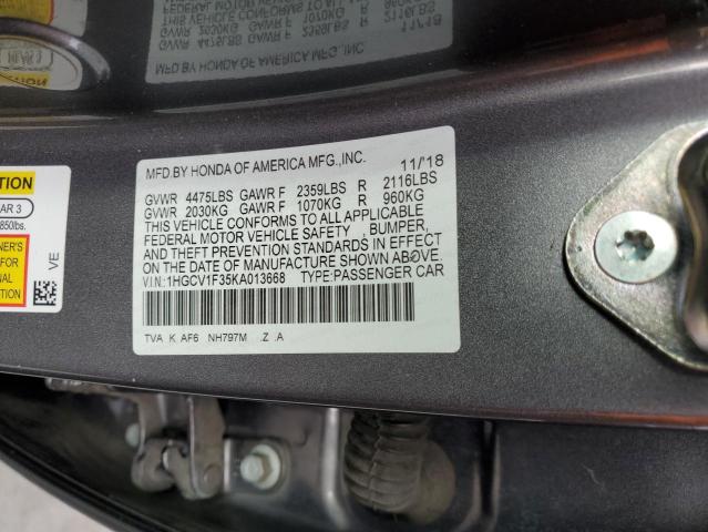 2019 HONDA ACCORD SPO 1HGCV1F35KA013668  71404734