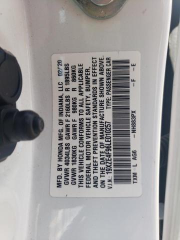 2020 HONDA INSIGHT TO 19XZE4F96LE010257
