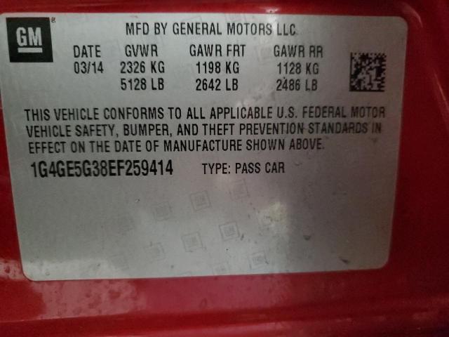 VIN 1G4GE5G38EF259414 2014 Buick Lacrosse, Premium no.12