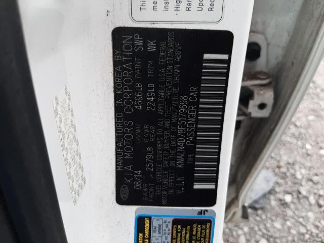 2015 KIA CADENZA PR - KNALN4D78F5179698