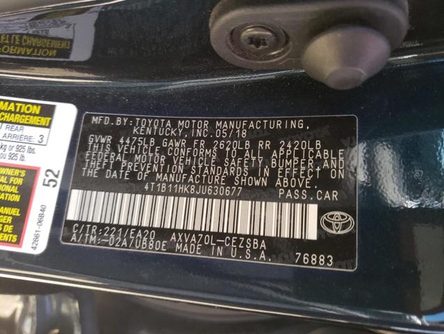 VIN 4T1B11HK8JU630677 2018 Toyota Camry, L no.13